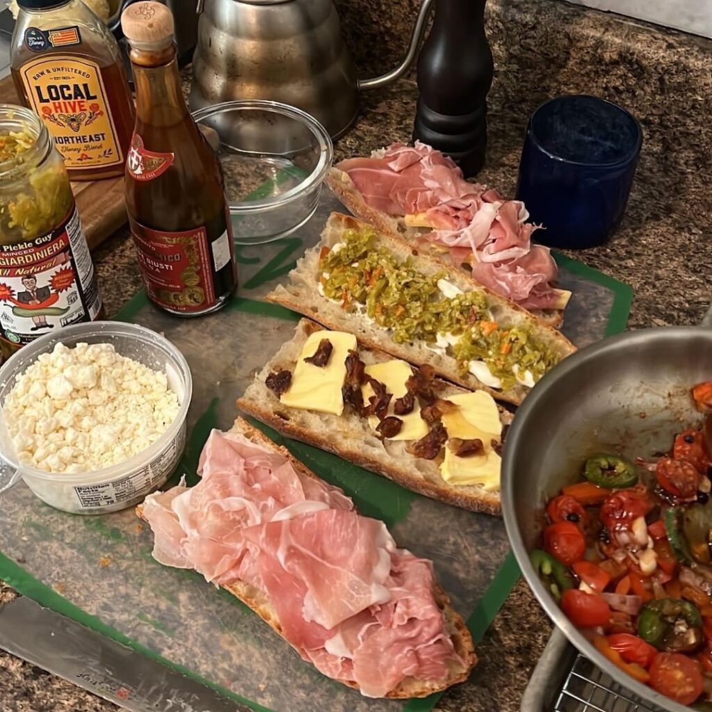 Testing out 2 different prosciutto sandwich recipes