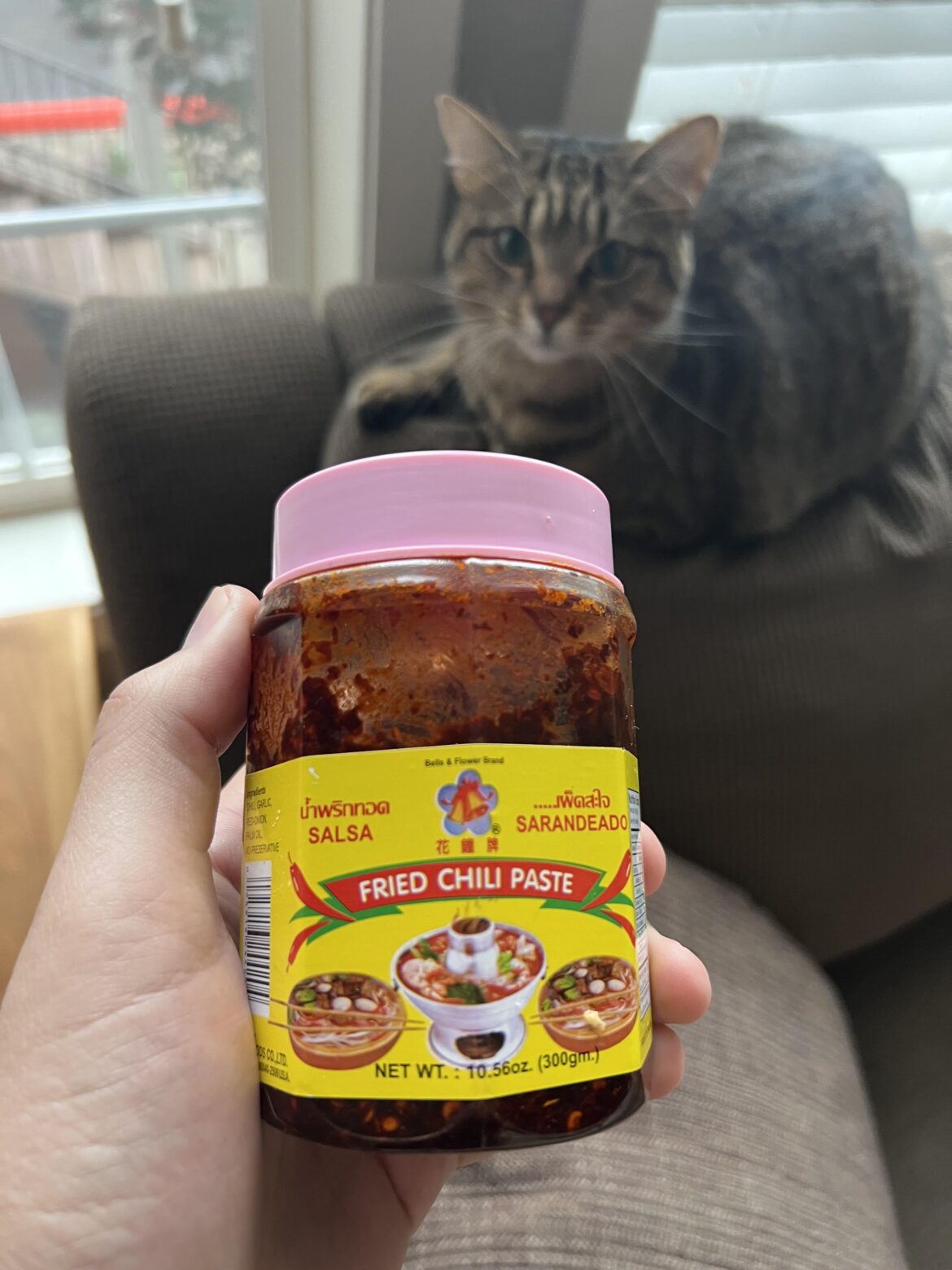 One of the spiciest and tastiest things I’ve had ‘Bells and flower chili paste’