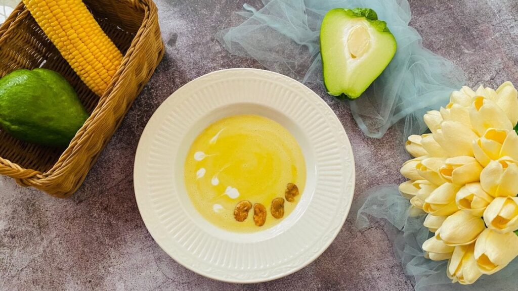Fresh Sweet Creamy Chayote Corn Soup