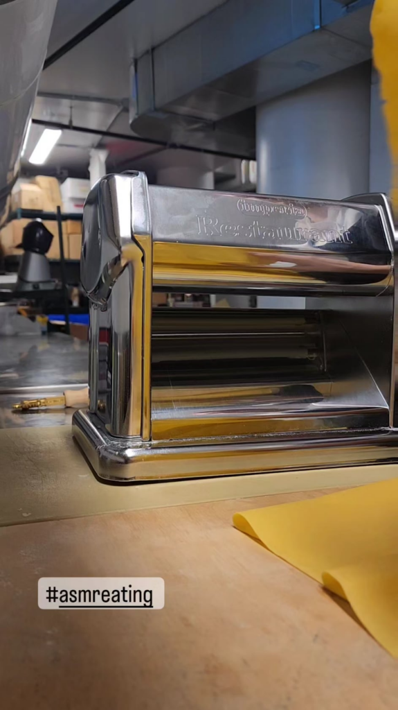 Me rolling out dough for agnolloti