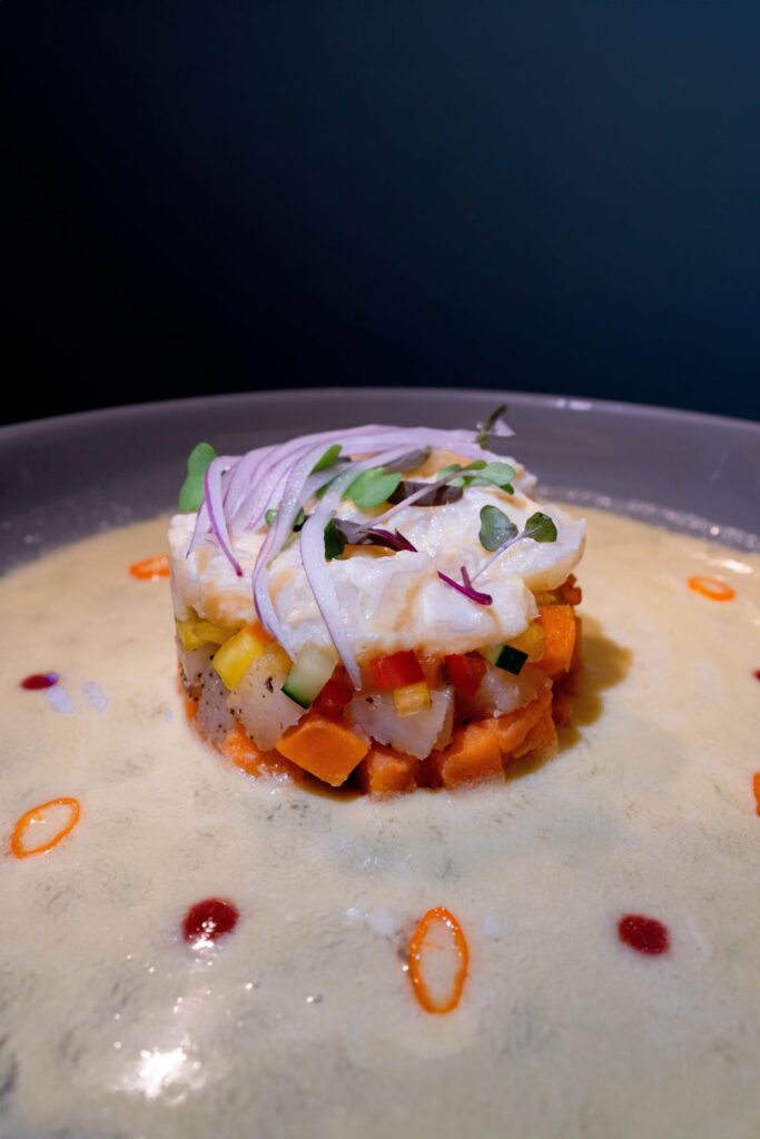 Speared California White Seabass with Pitangatuba Leche De Tigre