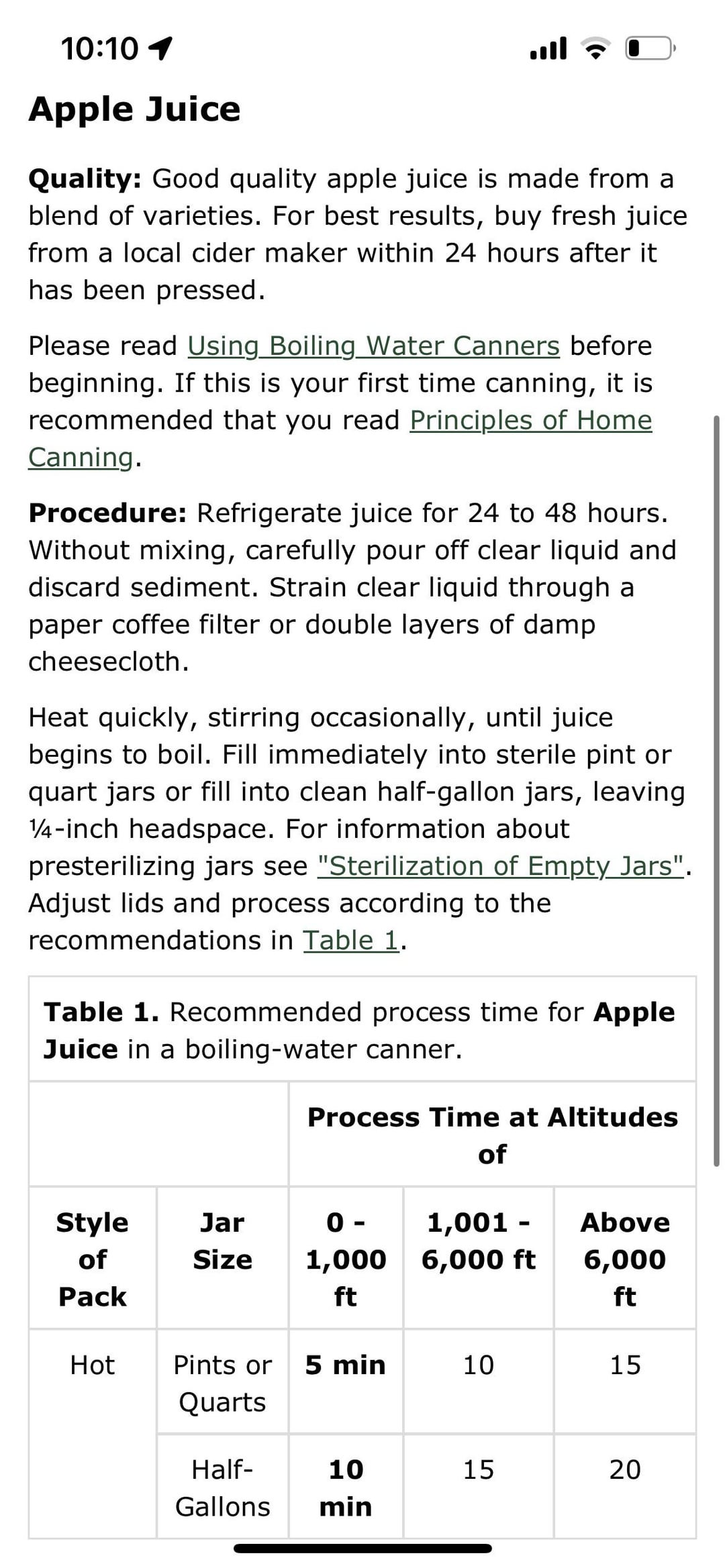 Canning apple juice Dining and Cooking