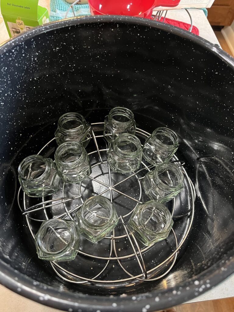 Canning 1.5 oz jars in a hot water canner