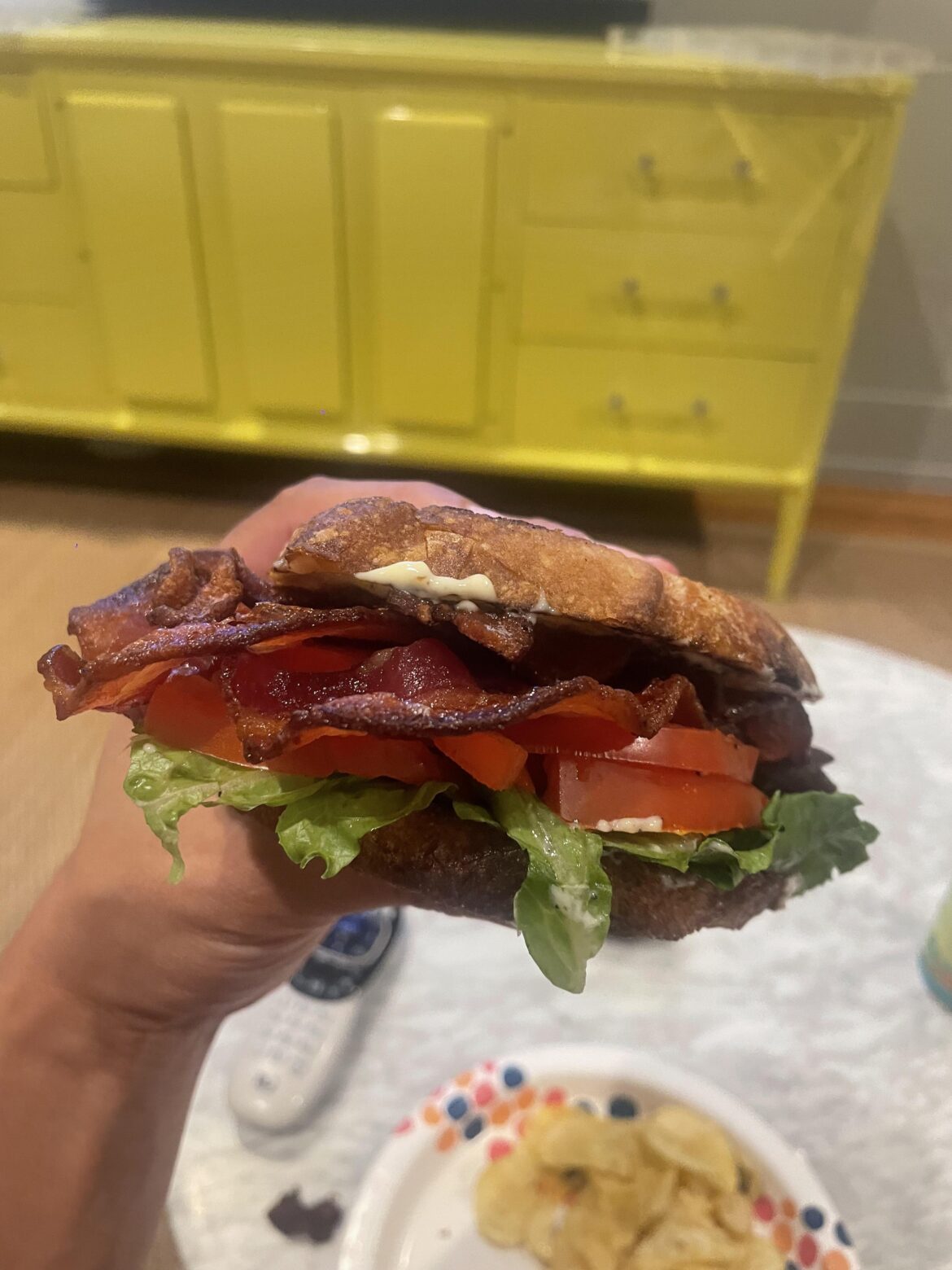 Late night BLT with peppered kewpie Mayo on sourdough, my all time favorite