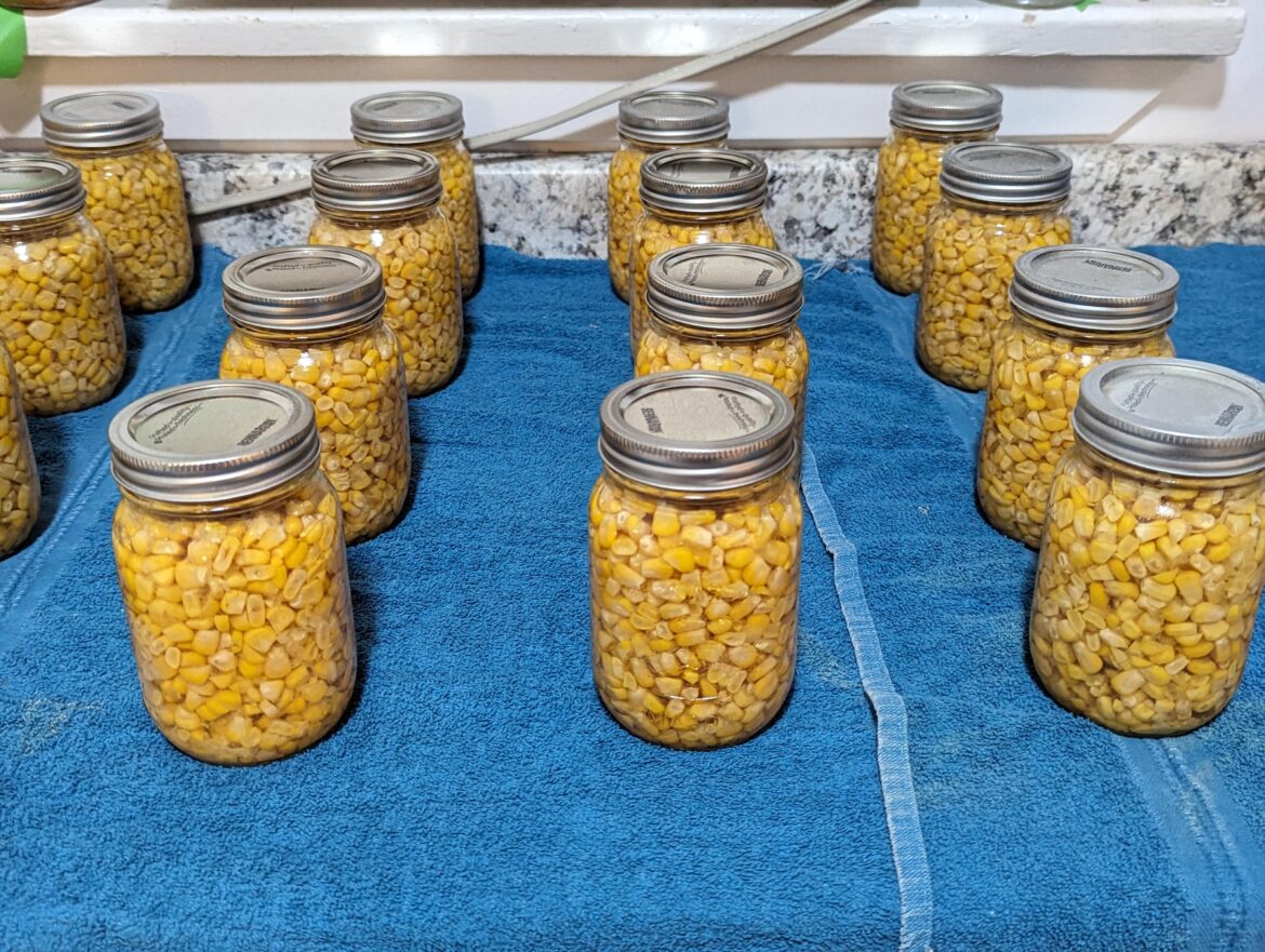 Pressure Canned corn for the first time, still a little nervous