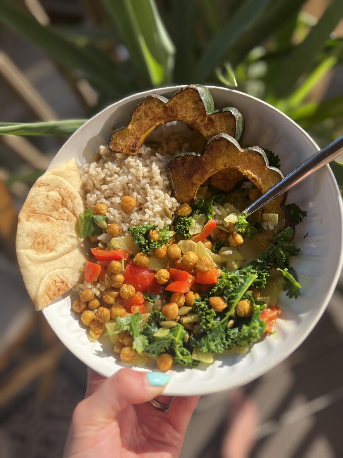Acorn Squash Curry with Crispy Chickpeas