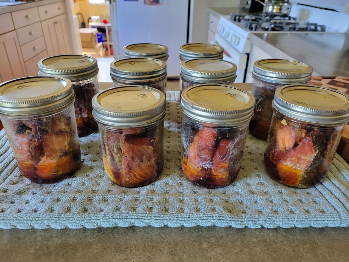 Smoked (4 hours) canned (110 minutes) King Salmon