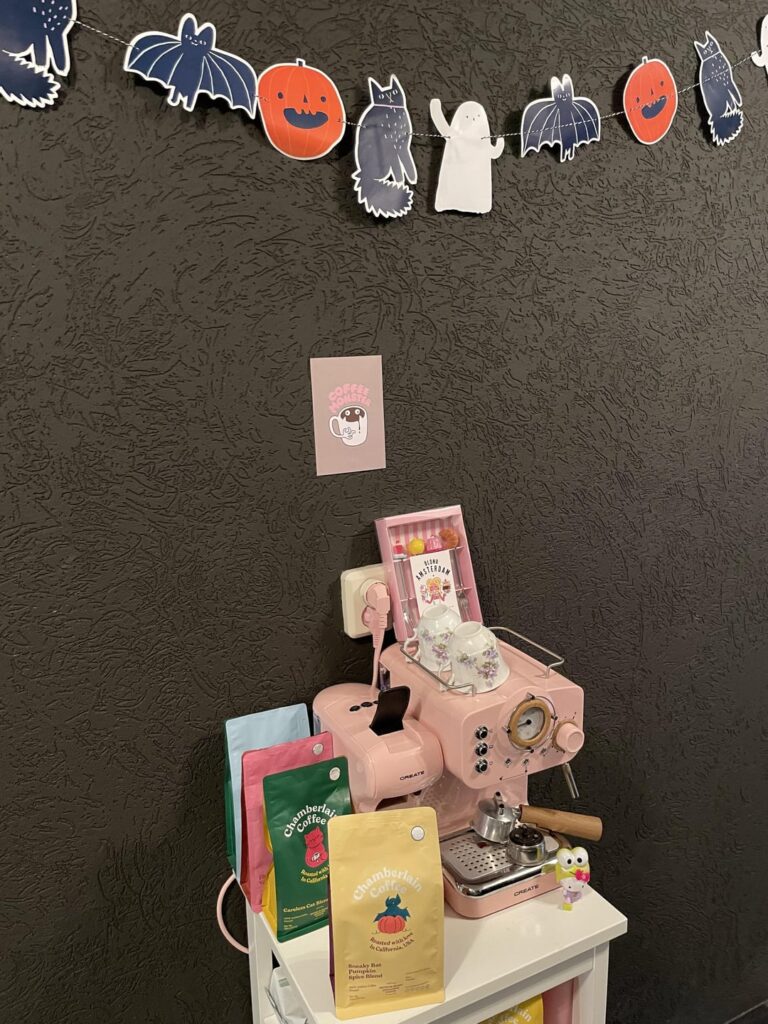 My coffee corner, now a little spooky!