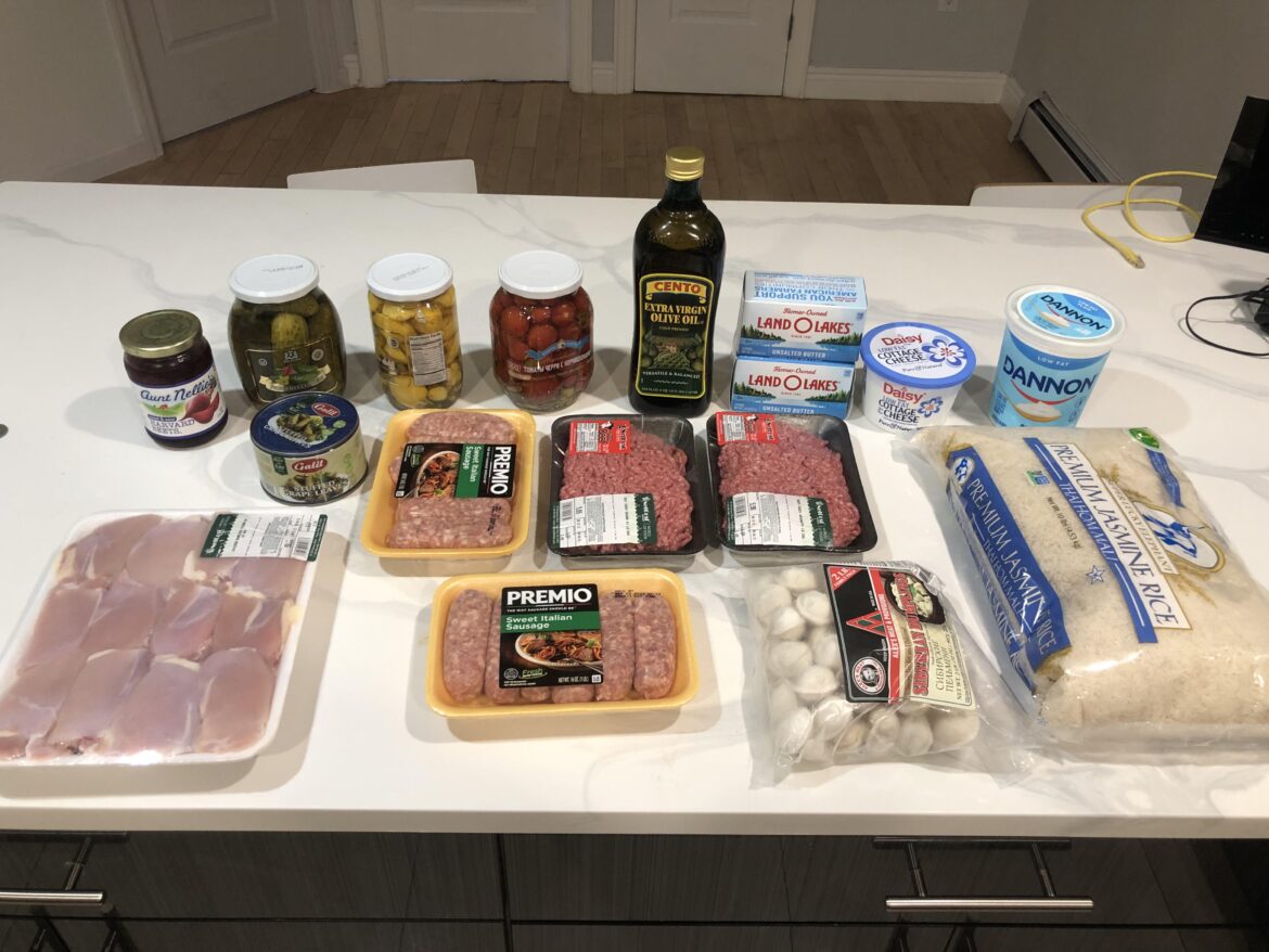 This is $125 dollars worth of food. Now to see if I can make it last a month.