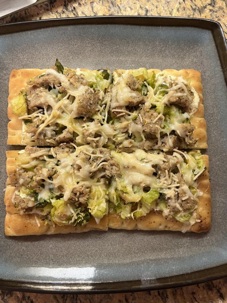 Chicken Sausage & Brussel Sprout Flatbreads