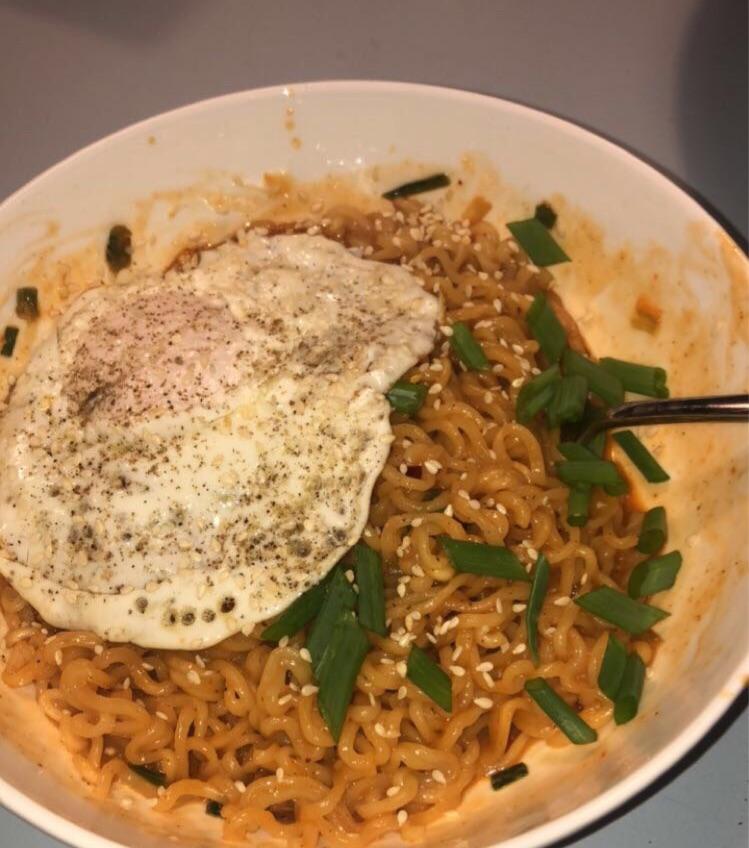 First post here.. Is Shin ramen with kewpie Mayo and an egg yolk as a