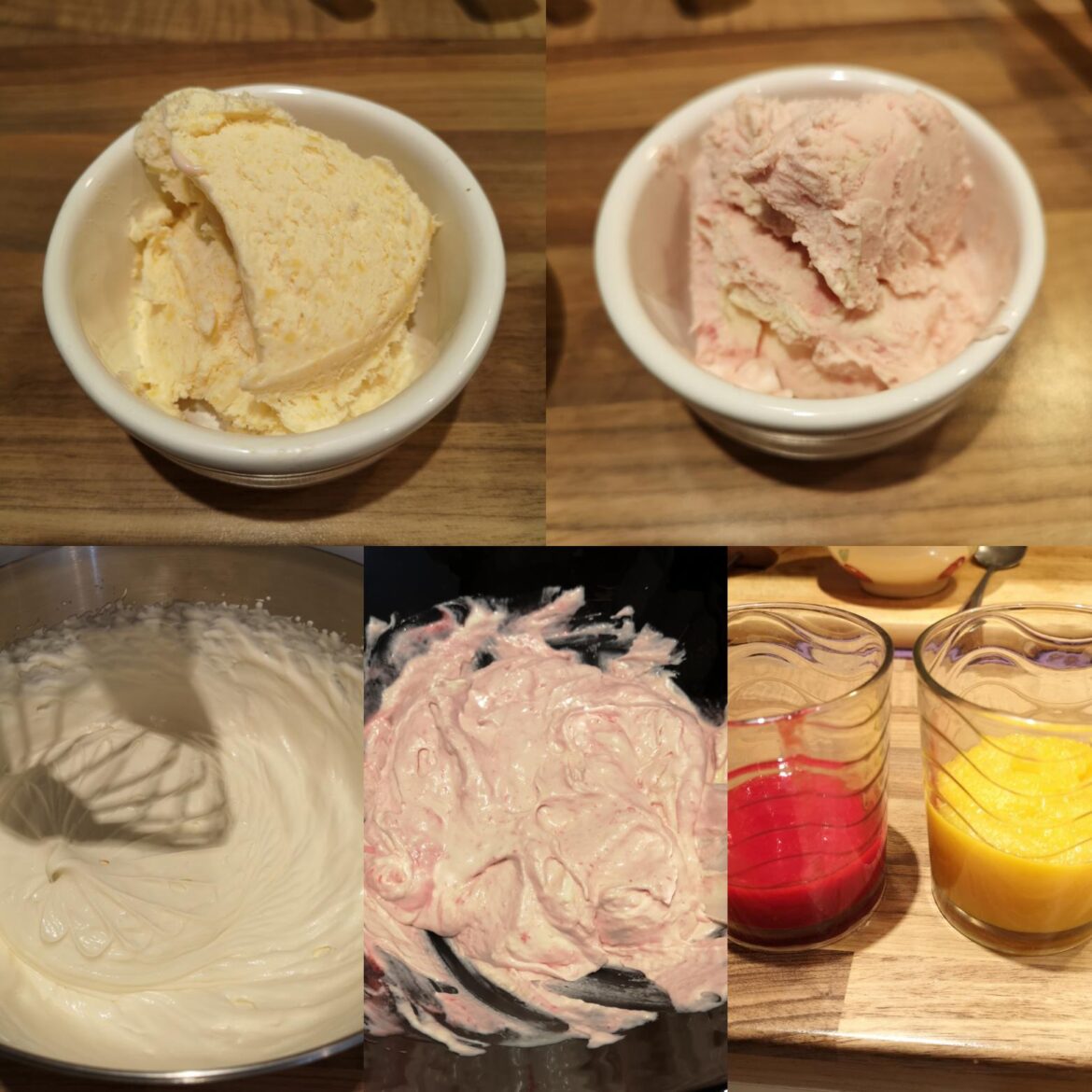 raspberry and mango ice cream homemade
