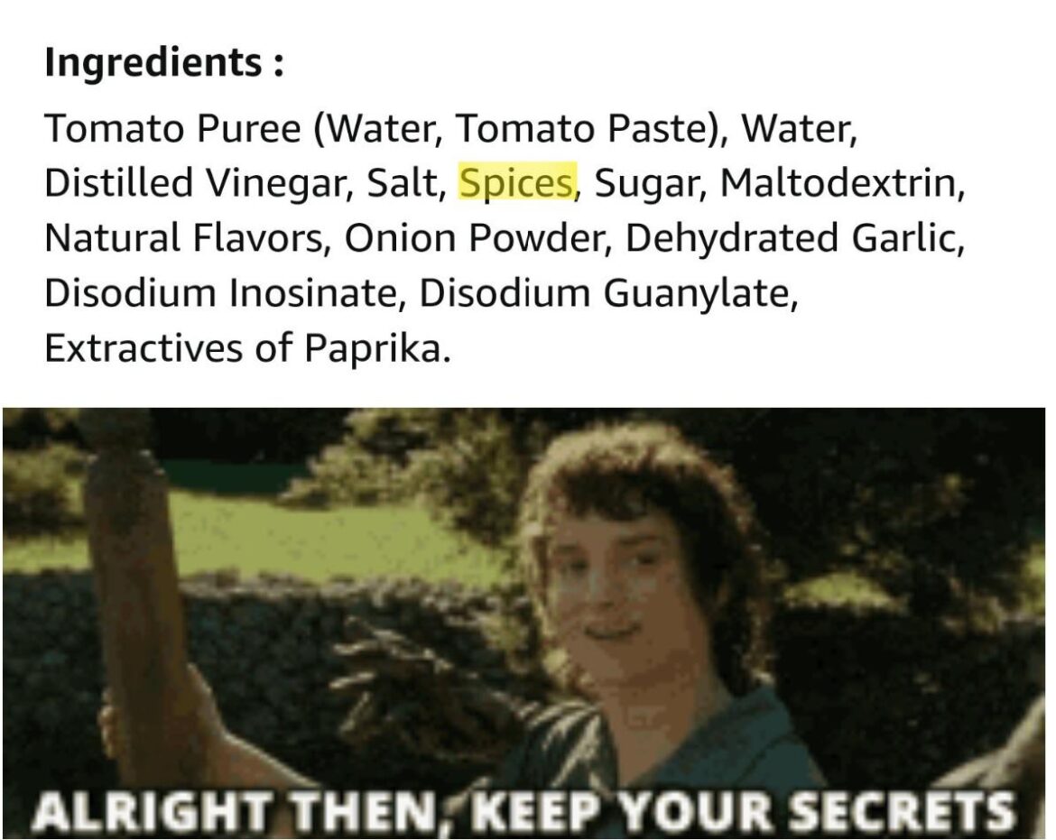 me reading the bottle and trying to figure out what peppers they use