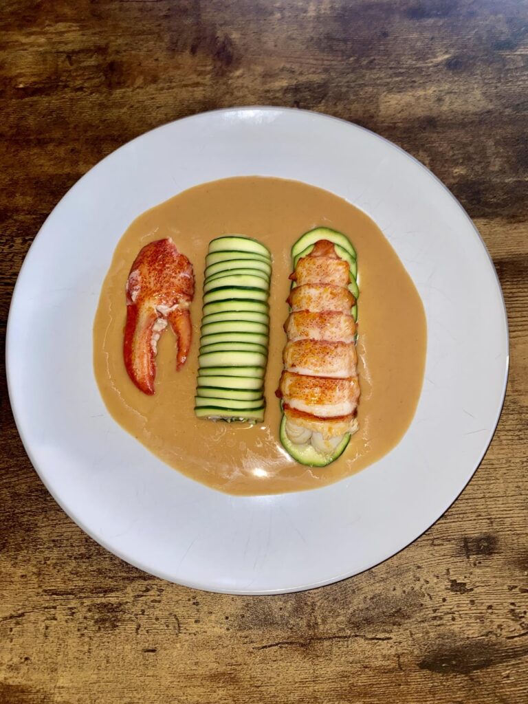 Lobster Americaine, Lobster Salad Zucchini Roll