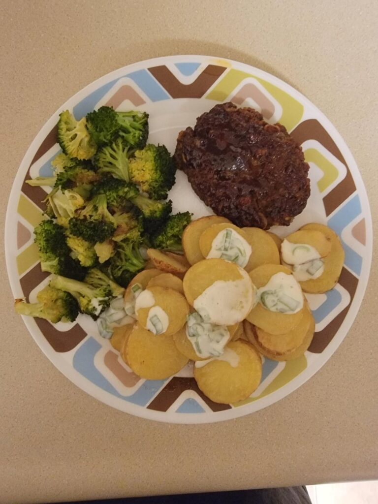 BBQ Meatloaf with Shingled Potatoes