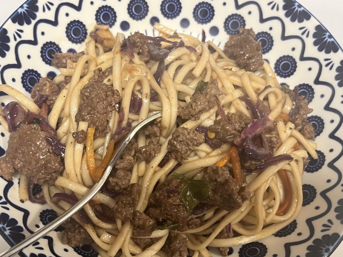Super speedy beef lo mein