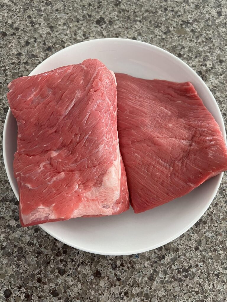 Two Brisket Portions - Different Thickness