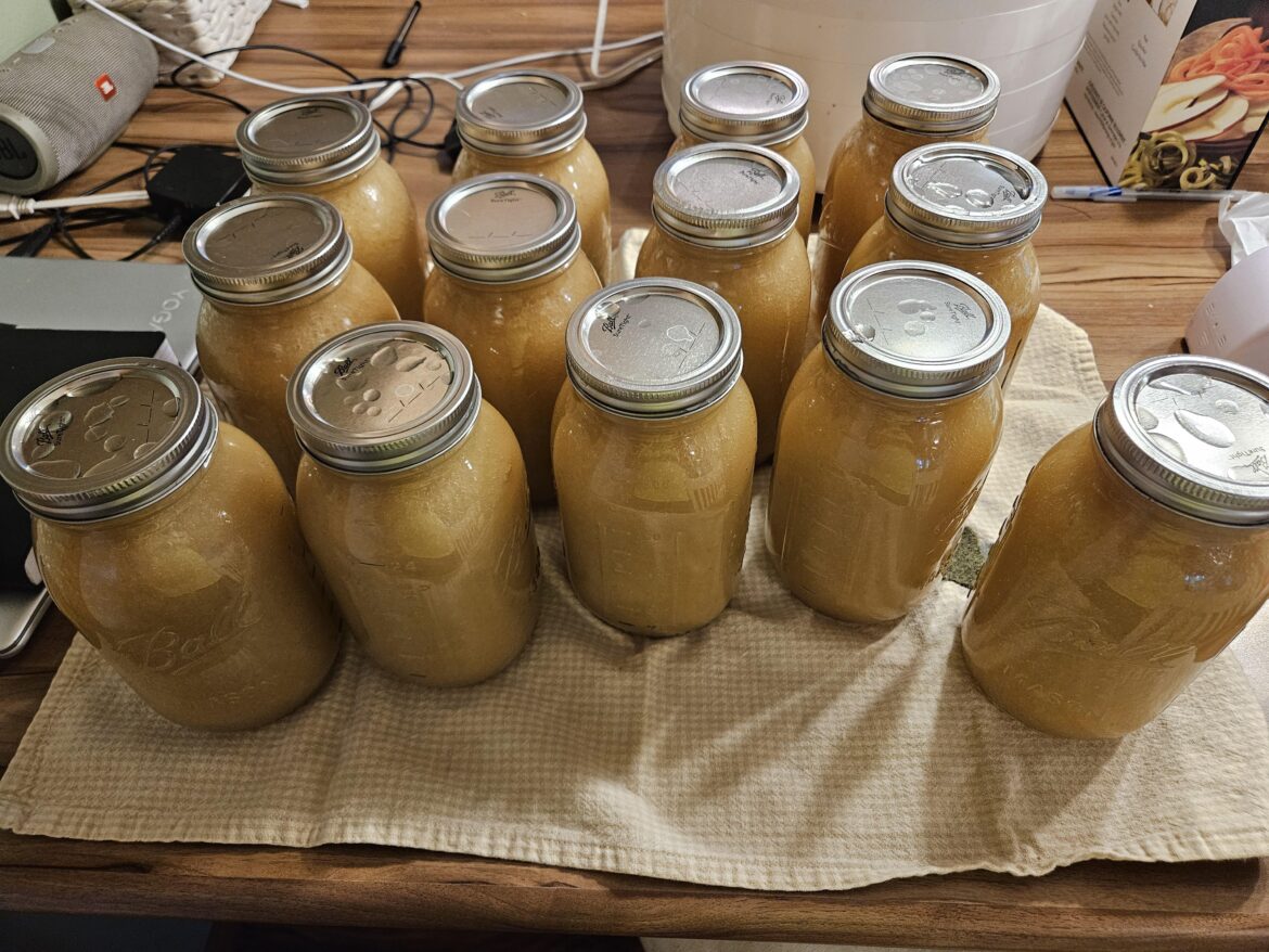 Applesauce season has started for us. 13 qts down, (hopefully) 20 more to go to satisfy two toddlers (and us) for the year.