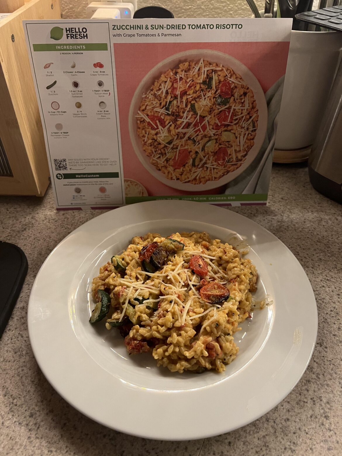 Zucchini & sun dried tomato risotto. Was a lot of effort to make so don’t think I’d make again, but tasted great 👍🏼