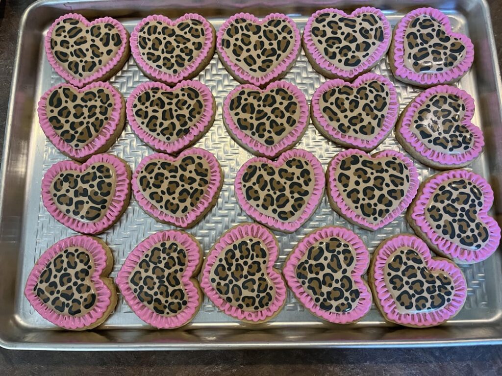 Some simple yet adorable leopard-print cookies I made for my friend’s birthday!