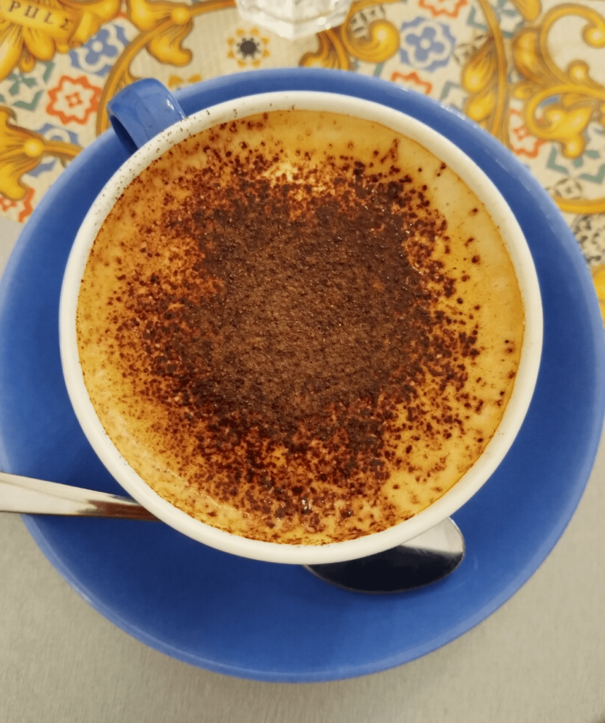 Waking up with a cappuccino!