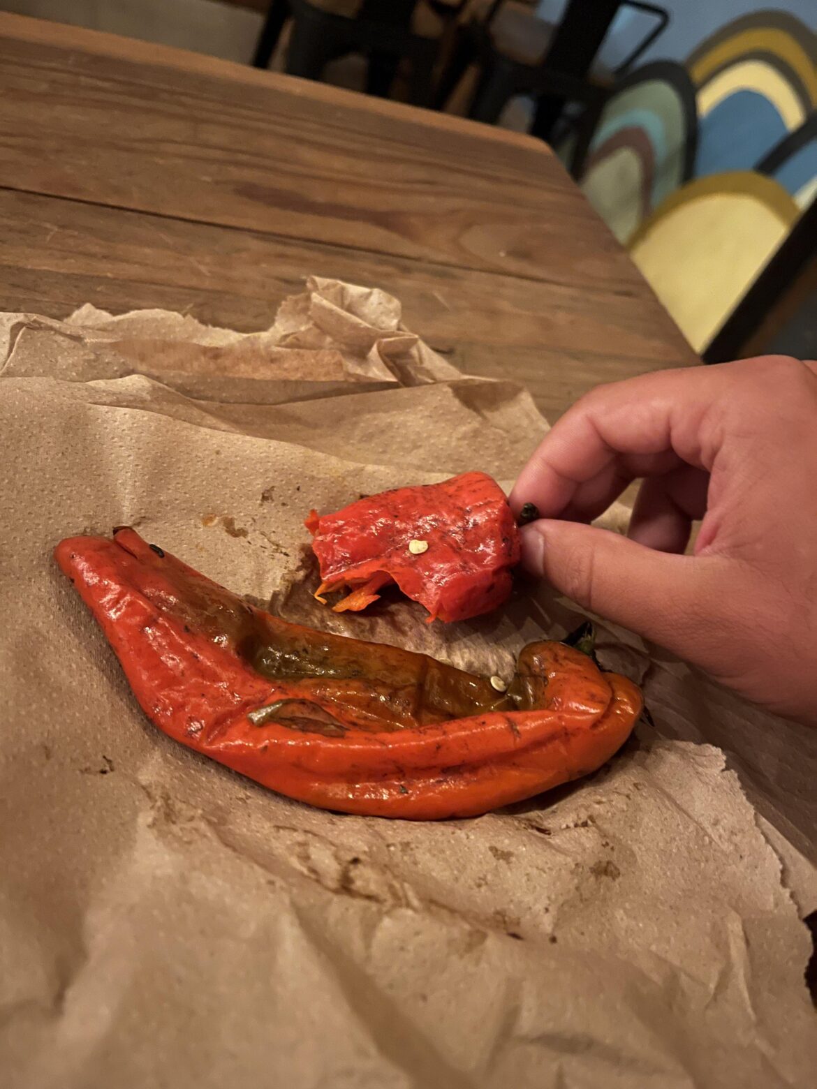 Fresh roasted Hatch chile