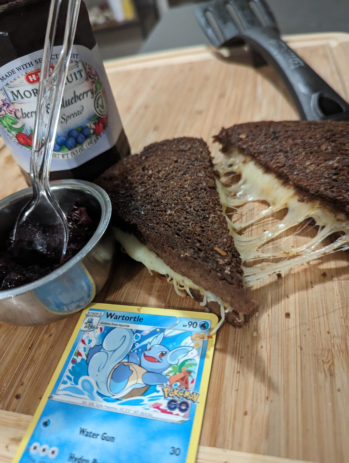 Swiss on rye with jam