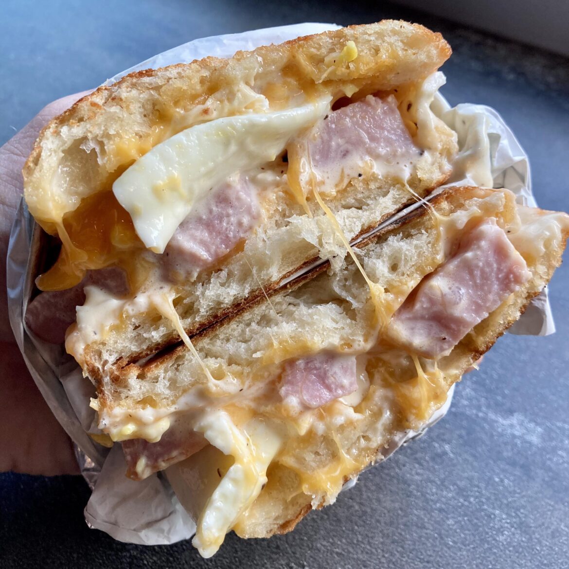 The Rise N’ Shine breakfast sandwich from Scratch Bakes