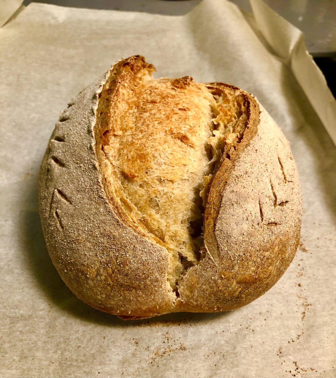 My starter turned 6 last week; made a happy birthday loaf