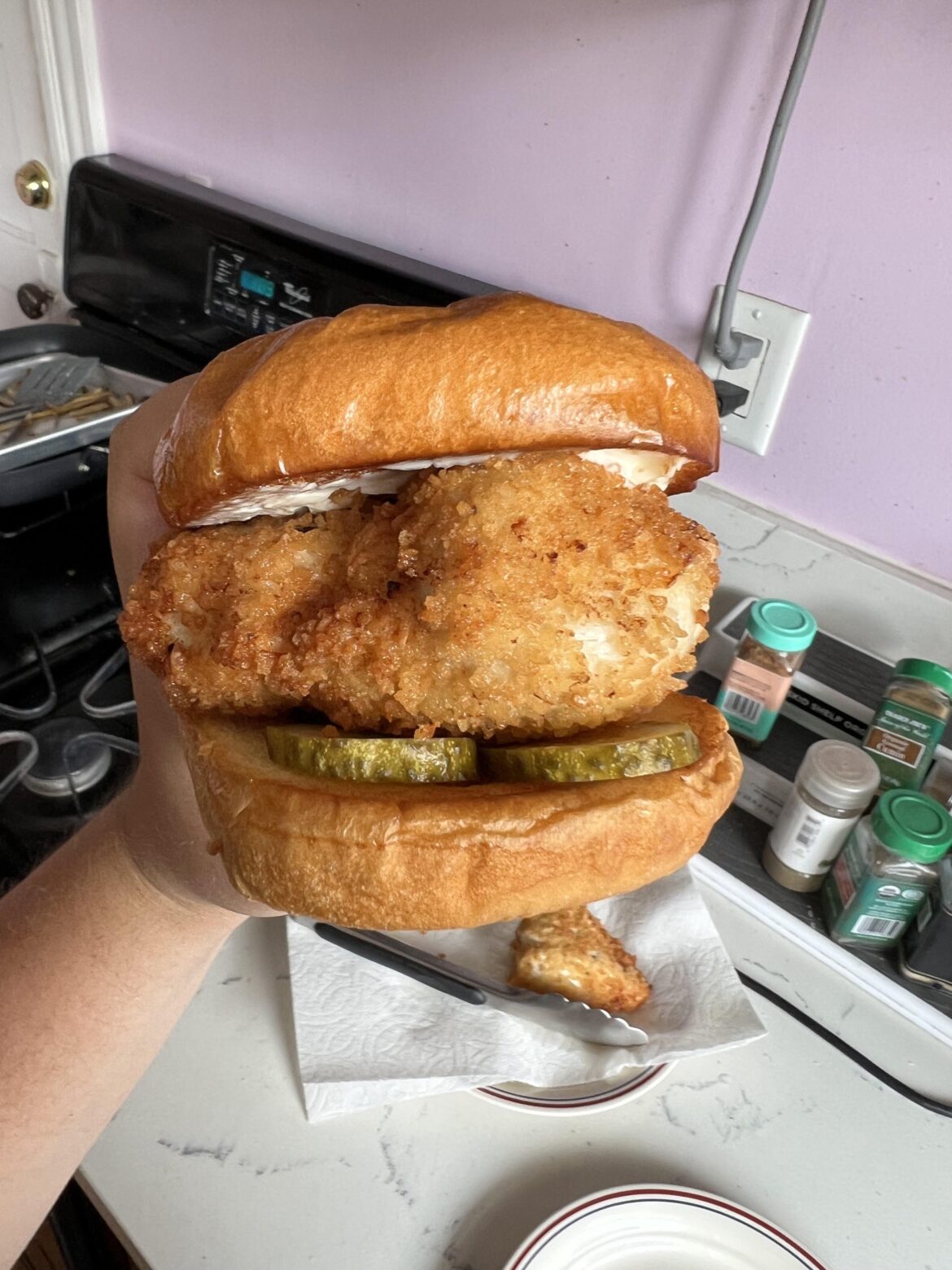 Pan fried chicken sandwich!