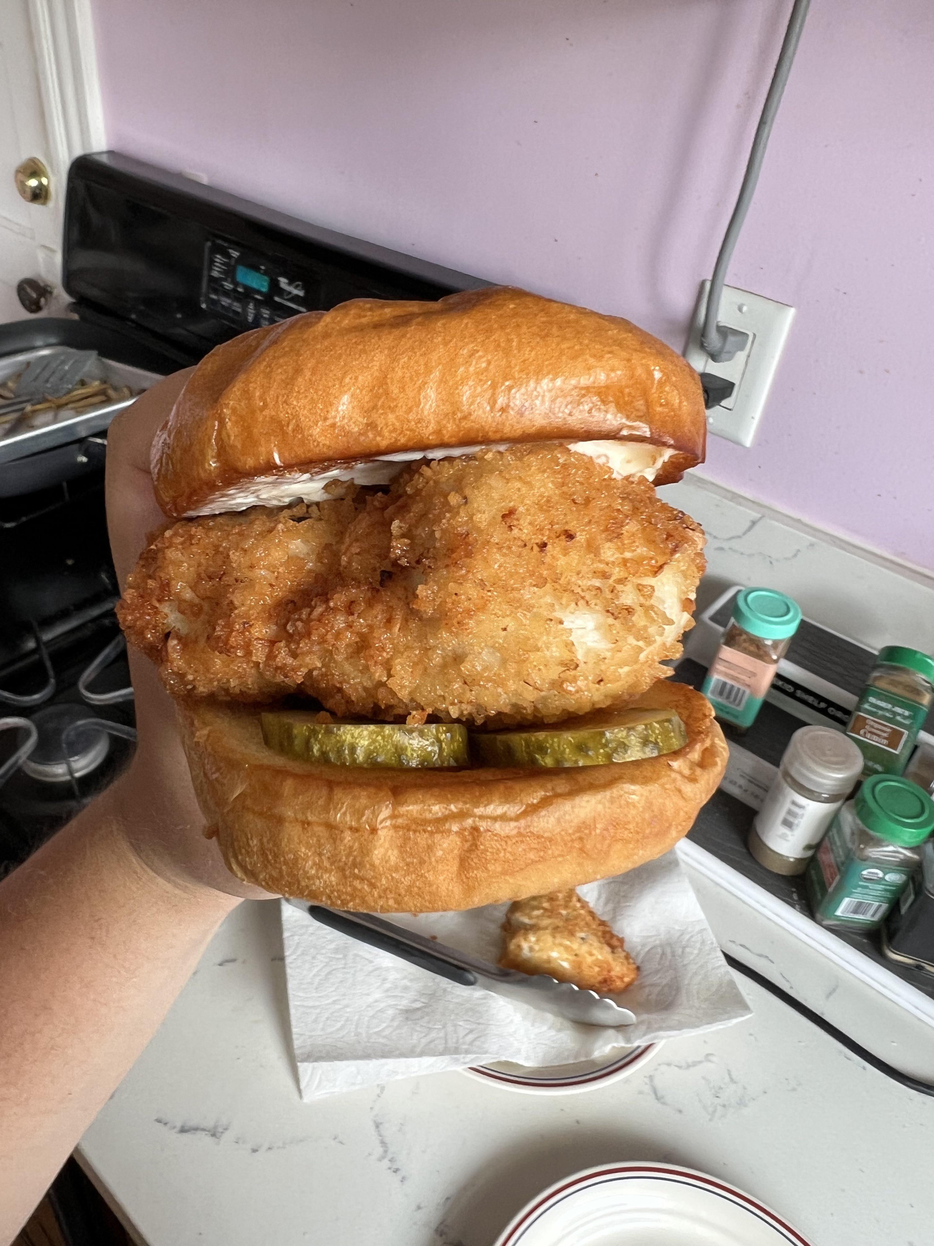 Pan fried chicken sandwich! - Dining and Cooking