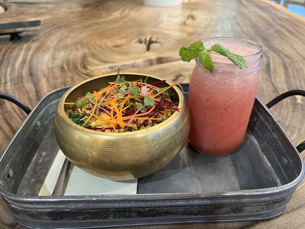 My poke was served in a Tibetan Singing Bowl