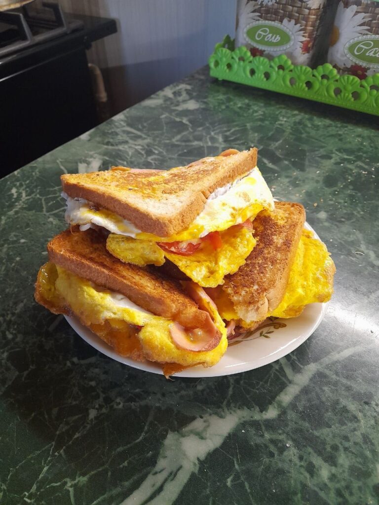 The egg sandwich complemented my morning perfectly