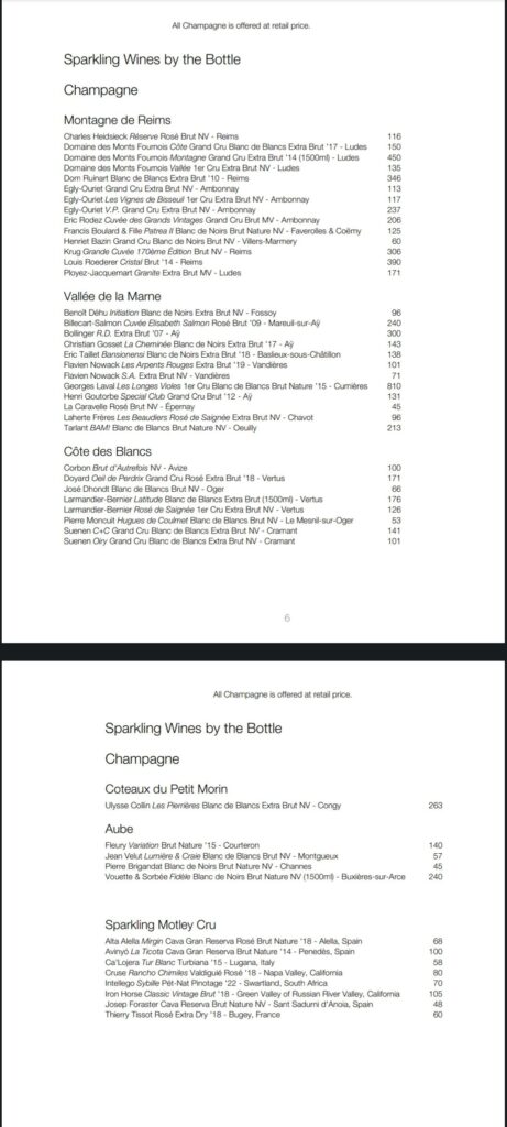 Going to this restaurant, which champagnes are worth trying?