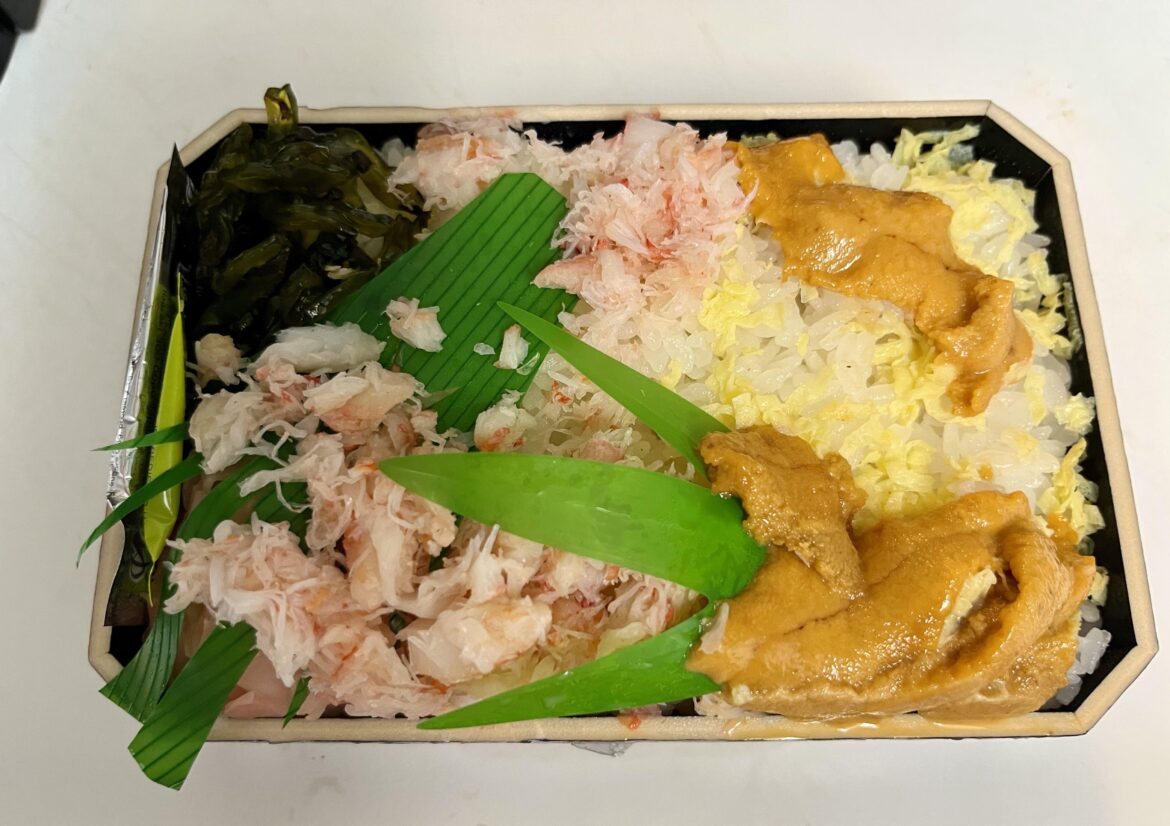 Snow crab and uni don from Mitsuwa Marketplace