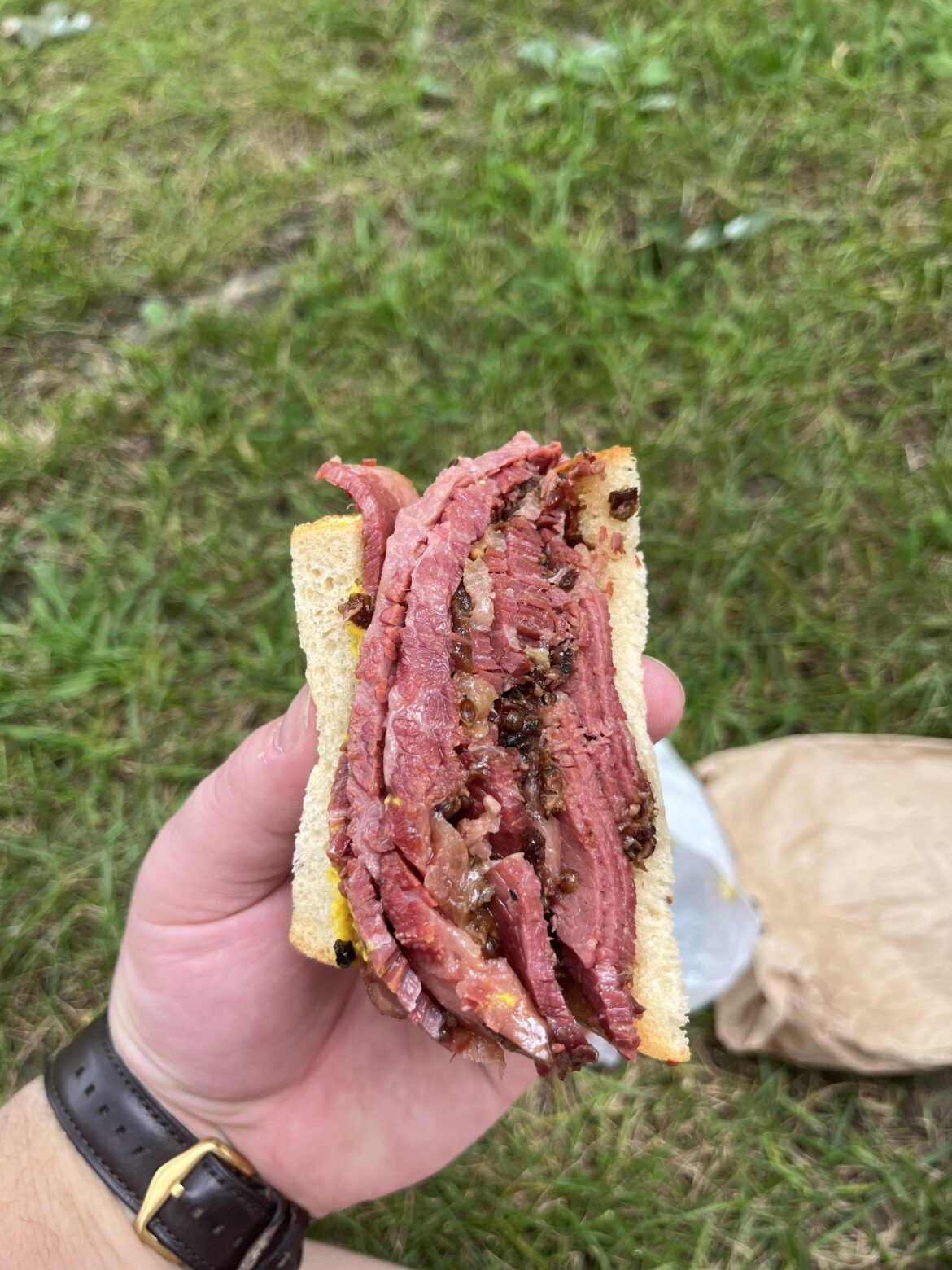 Smoked meat sandwich from Schwartz’s in Montreal