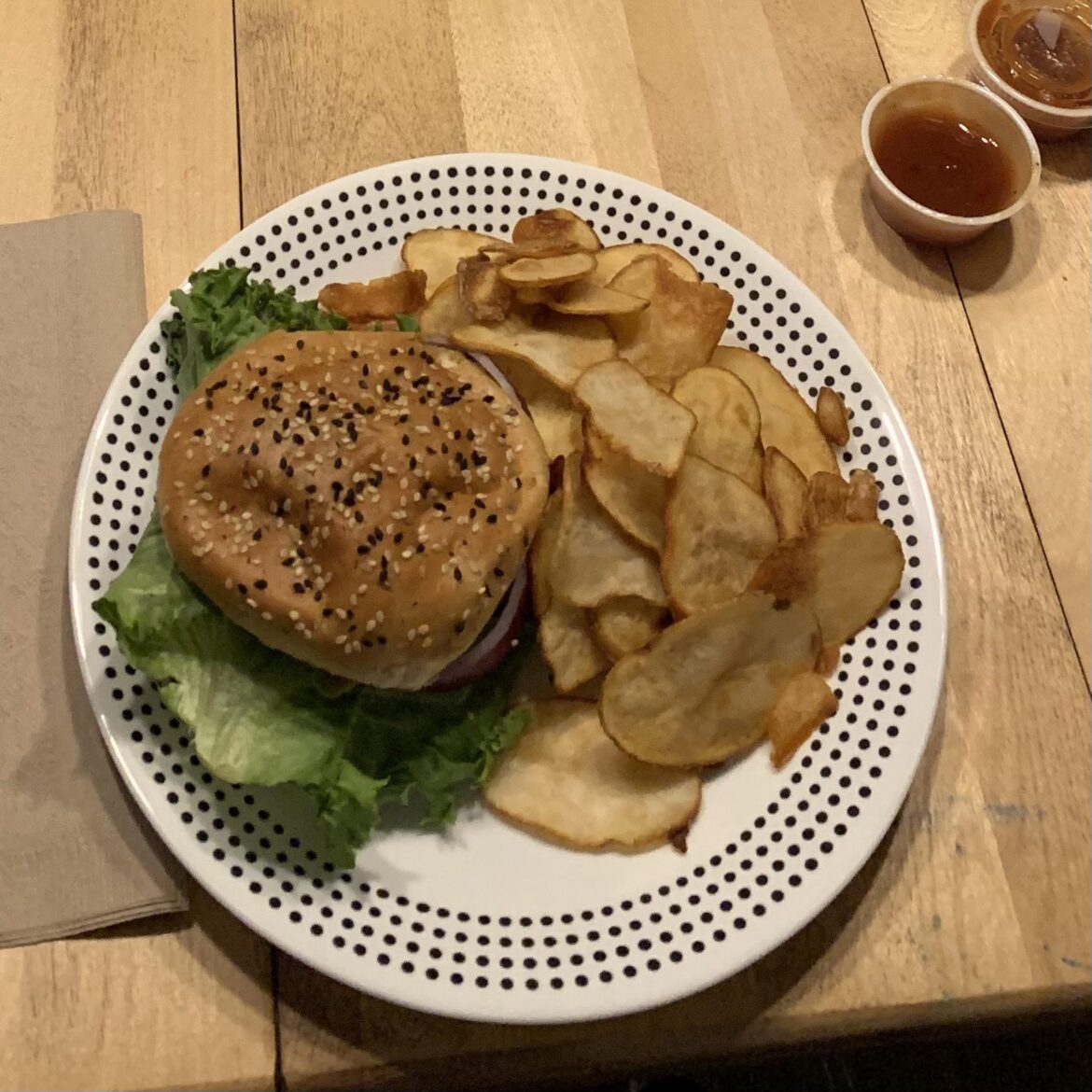 Vegan dinner from The Works Craft Burgers & Beer Vegan dinner from The Works Craft Burgers & Beer