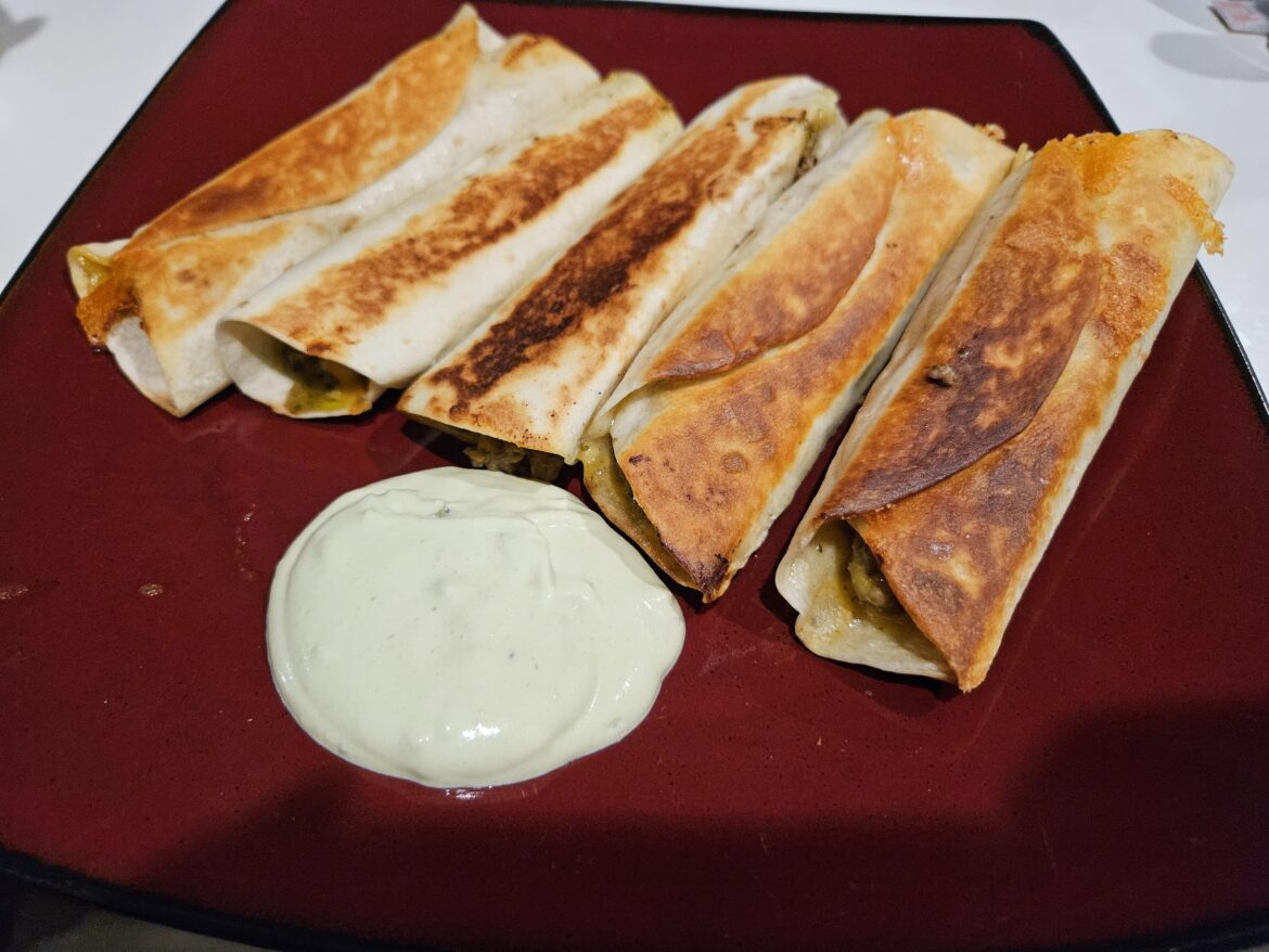 Argentinean Steak Flautas with Guacamole Sour Cream