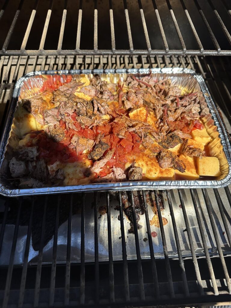 Smoked Brisket Queso for College Football today!