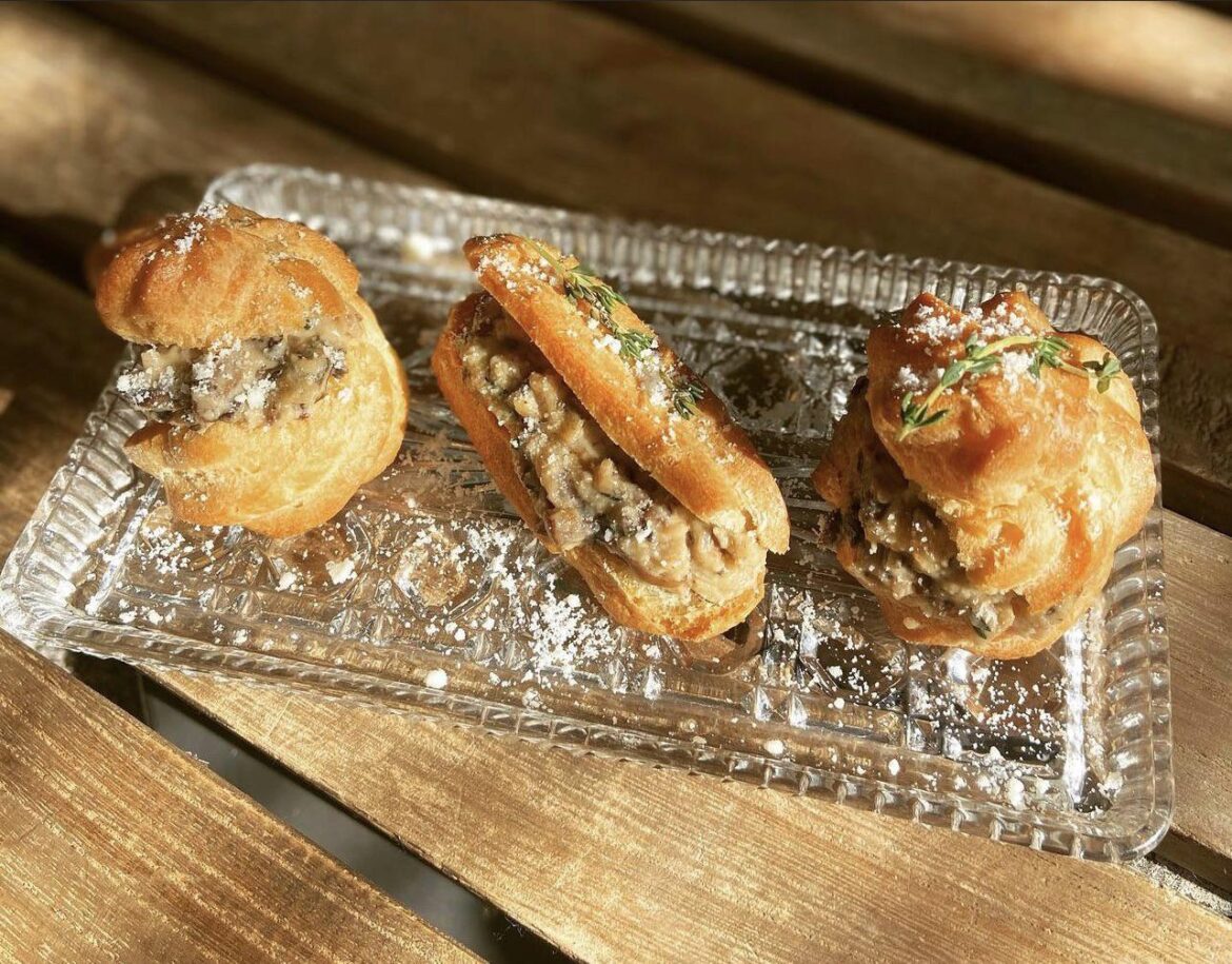 fresh cream puffs with a mushroom duxelle🤌🏼