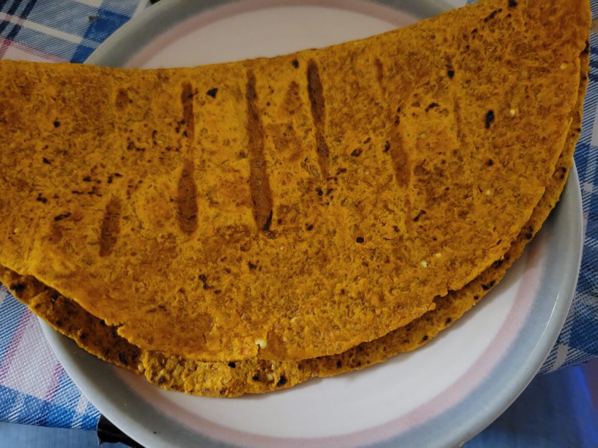 Went to go make a grilled cheese and of course I'm out of bread. So I used a sprouted sweet potato wrap. Not bad actually.