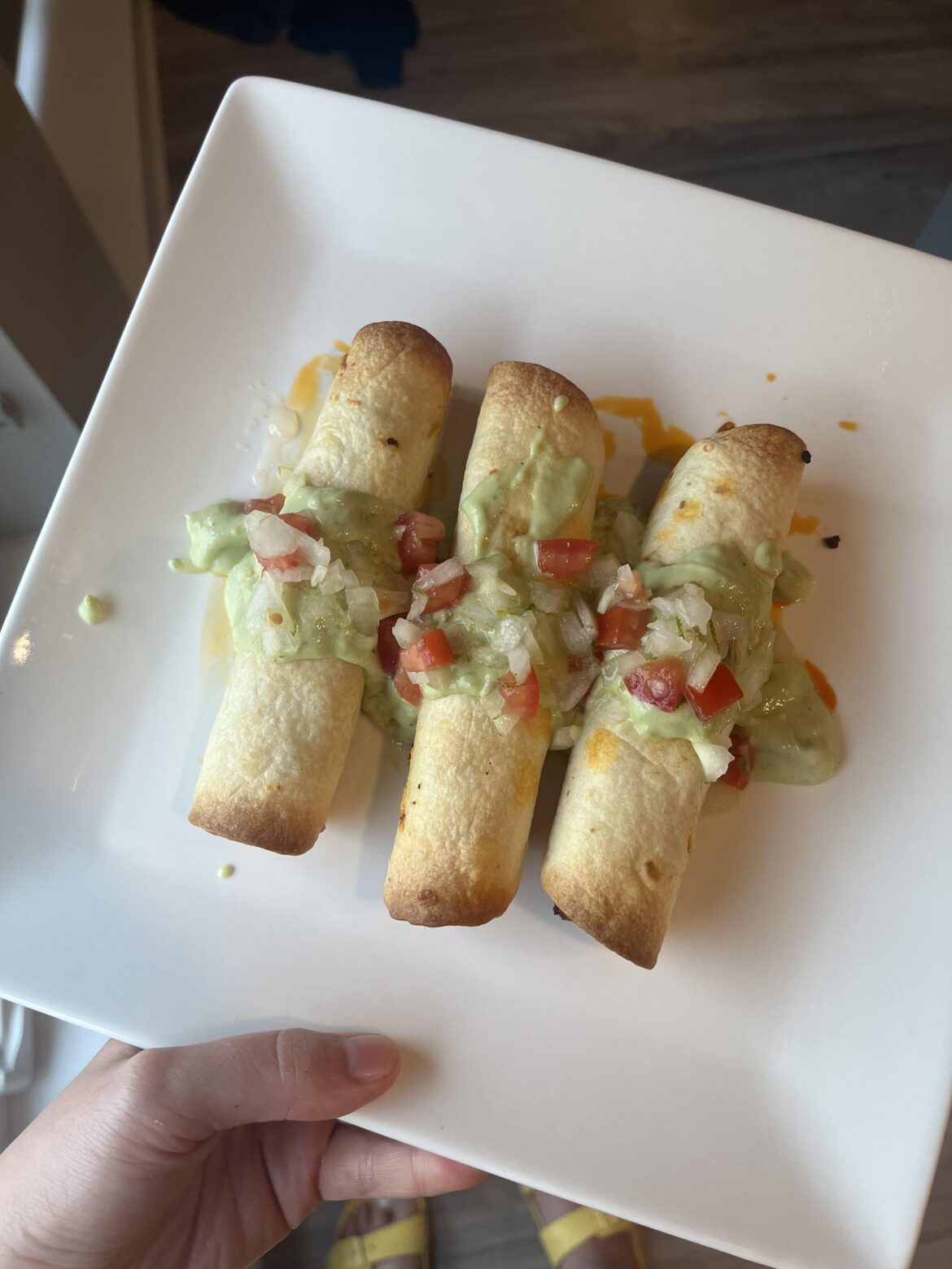 Fully loaded pork taquitos!