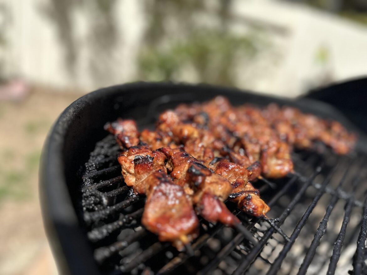 Filipino BBQ pork skewers