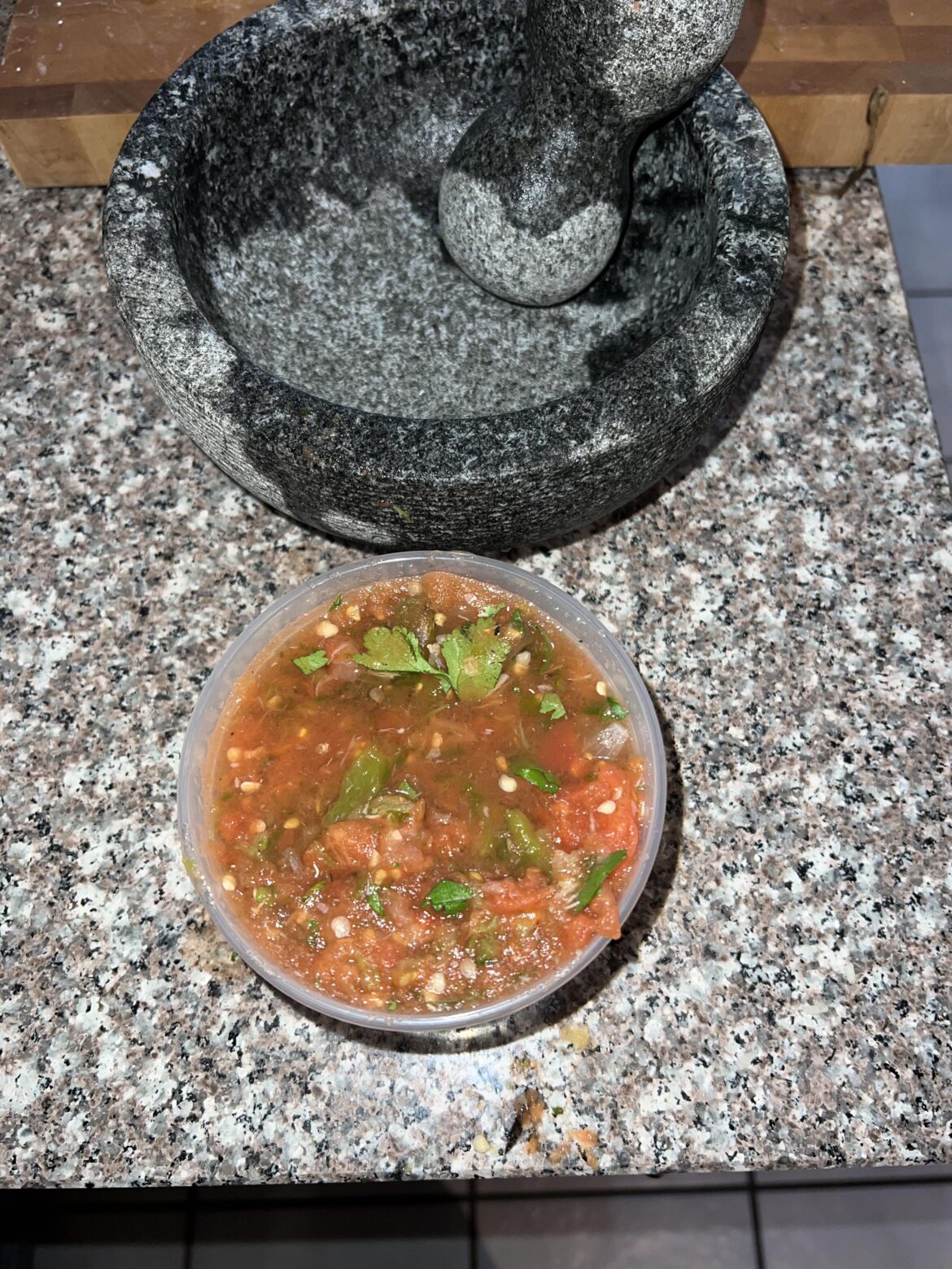Breaking in my molcajete that I was gifted for Christmas