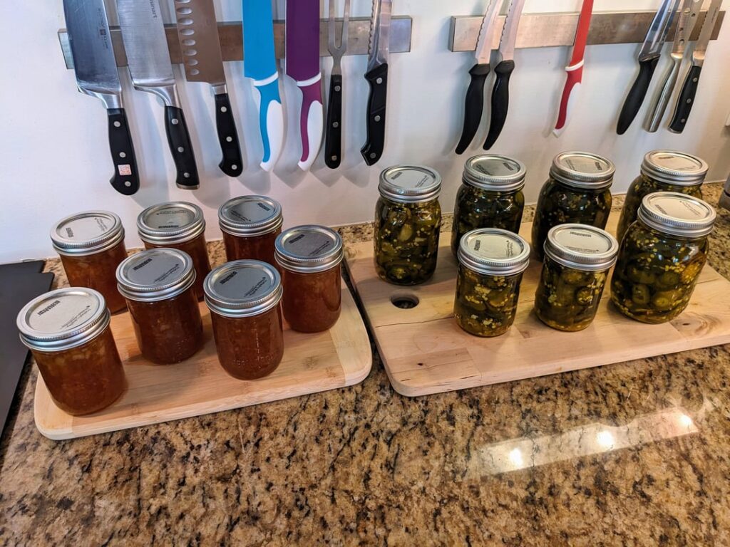 Busy day using up vacation days to do canning. Today was cowboy candy and carrot cake jam. Busy day using up vacation days to do canning. Today was cowboy candy and carrot cake jam.