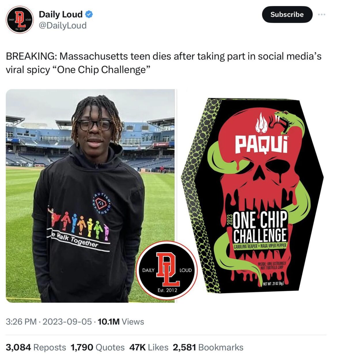 I know the teen didn’t die directly from eating the one chip, but what do we think about this?