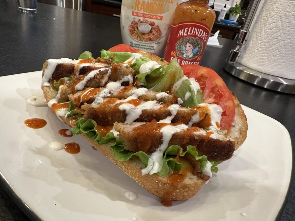 Fried chicken hoagie I made last night