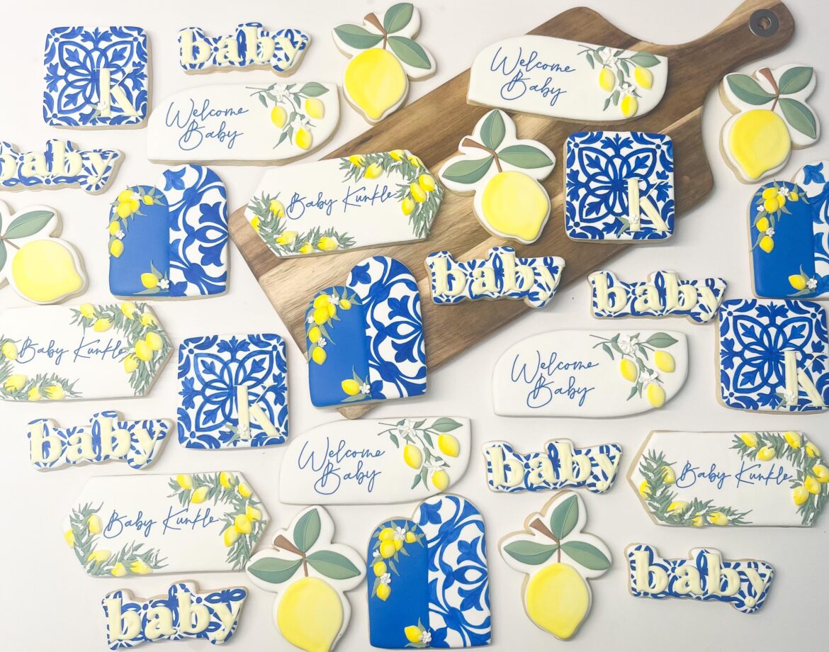 Haven’t posted in a long time! Here’s an almafi coast baby shower set I just finished