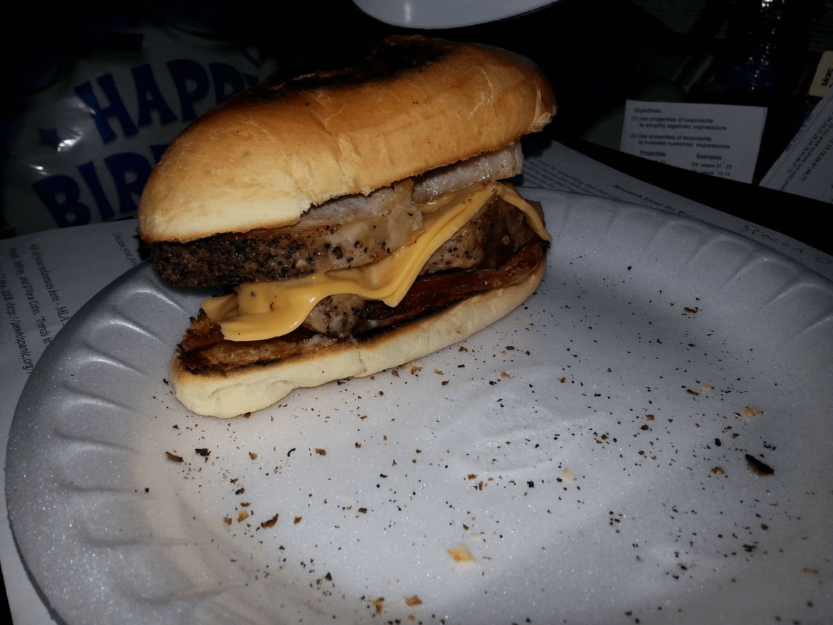 Epic bacon sandwich pt 2. Pork tenderloin, bacon, American cheese