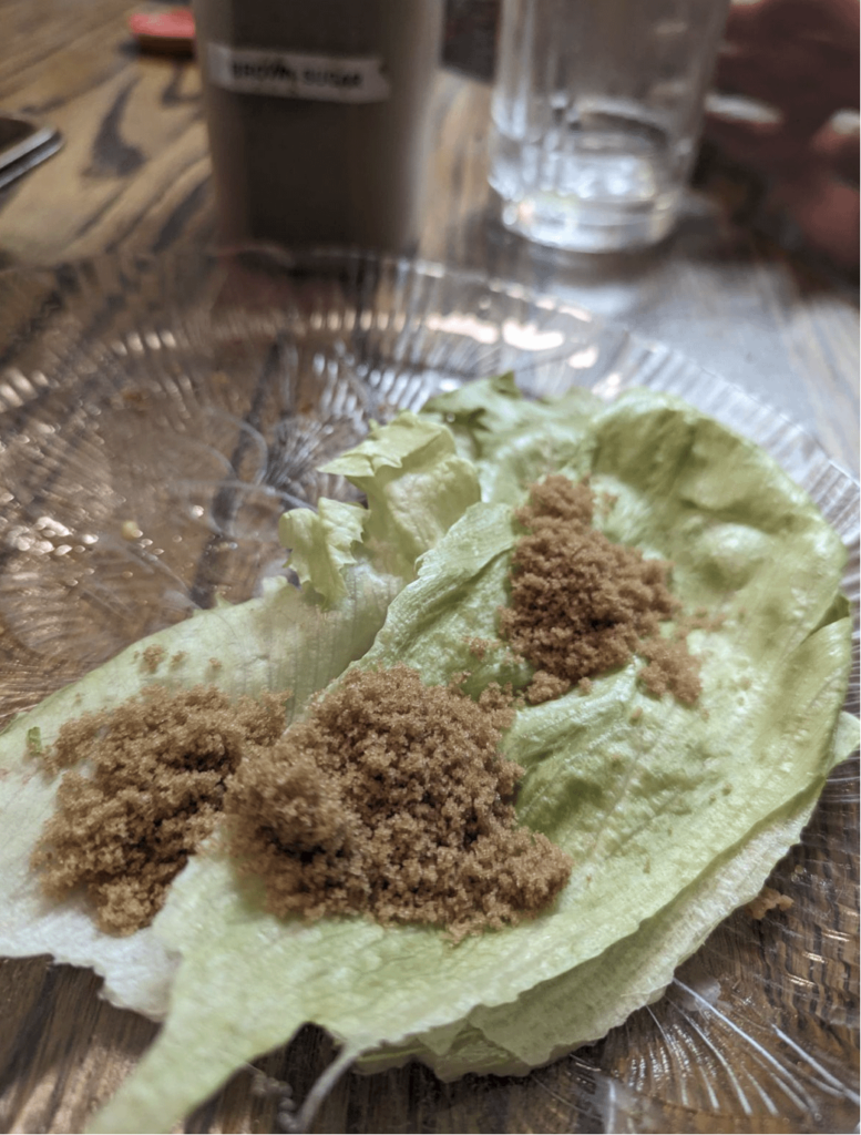 A classic Ohio treat of lettuce and brown sugar